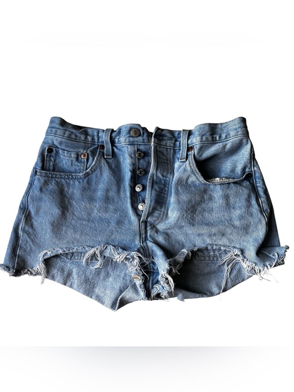 Levi’s 501 Button Fly Jean Shorts Cut Offs size 28
